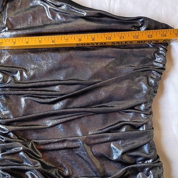 Forever 21 Shimmering Silver Long Sleeve Dress Size M - Picture 6 of 8